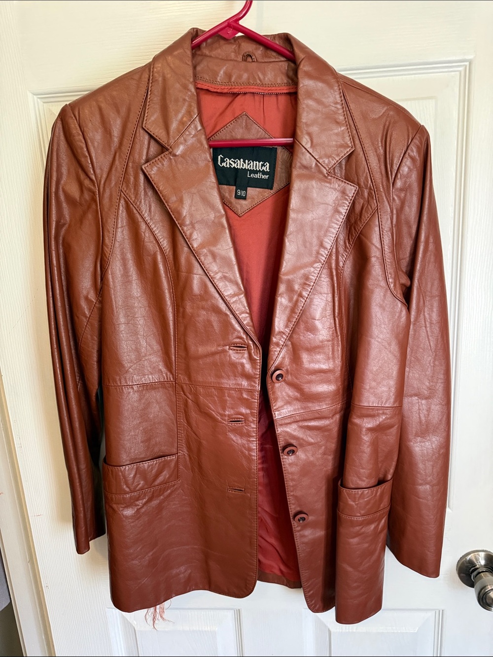 Casablanca Leather Rust Brown Leather Blazer Vintage Timeless piece
